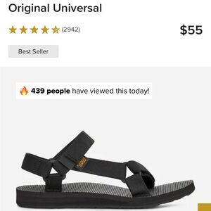 8 Women’s | Teva Original Universal Sandals | Black